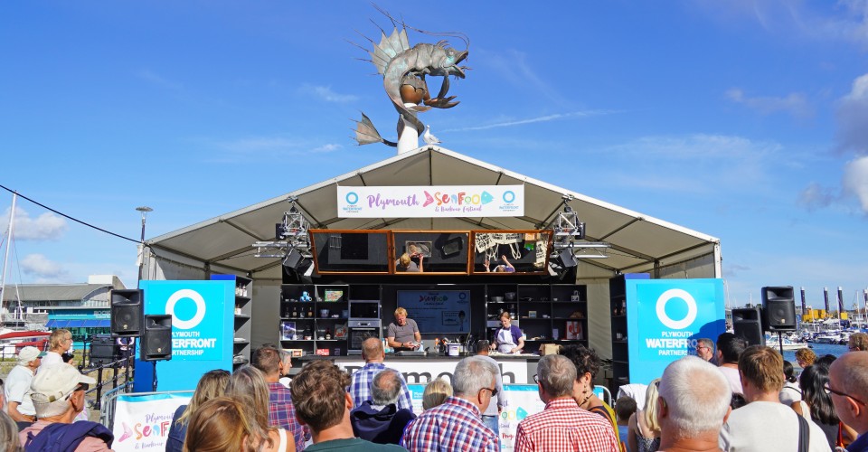 Visitors watching the action in the Cookery Theatre on West Pier 